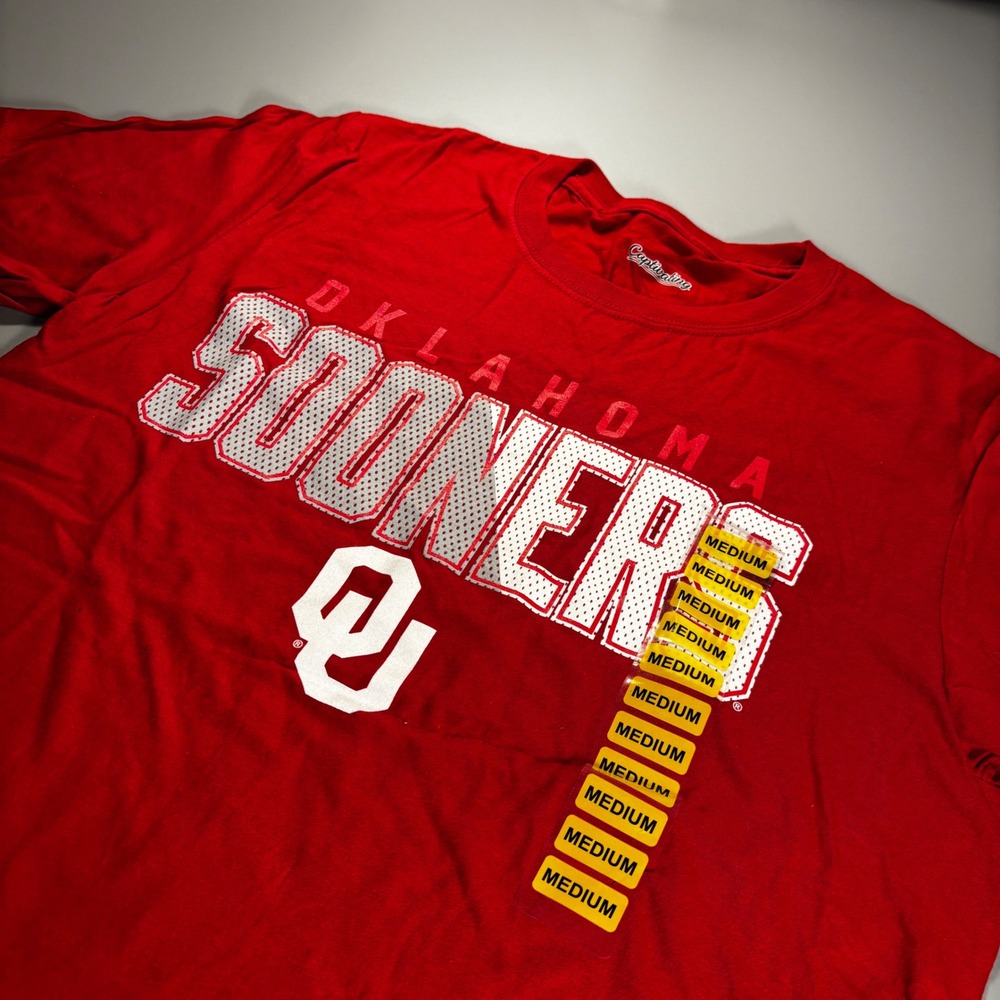 Oklahoma Sooners NCAA‎ College T Shirt Captivating Red Medium Mens NWOT